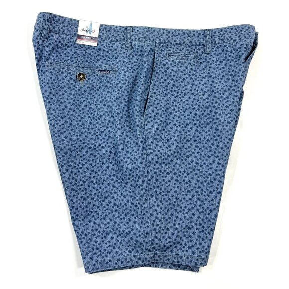 Johnnie-O‎ Val 8" Chambray Shorts Mens Size 34 Blue Palm Tree Print 100% Cotton - Picture 3 of 10